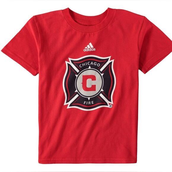 Adidas Chicago Fire MLS adidas Red Primary Logo T-Shirt Size 14T - Picture 1 of 3